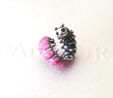 Pandora Pink Cute Curled Caterpillar Charm 790762C01 +FREE Pandora Gift Box +Tag