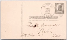 Vintage Postcard Postal Card c1911 Sutton Nebraska Cancel McKinley One Cent Post