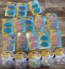 18 Packs New Nuby Brand Pacifiers New In Package Cherry Silicone 36 PCs 