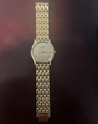 Citizen Elegance Men s 1994 Quartz Analog Gold Tone Watch Bracelet Roman Dial