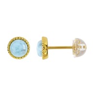 Cavill Larimar Ohrringe Damen 925 Sterling Silber Goldplattiert Runde 1,15Ct