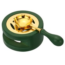 Wax Seal Warmer with Melting Spoon for Sealing Stamp Envelope Dark Green