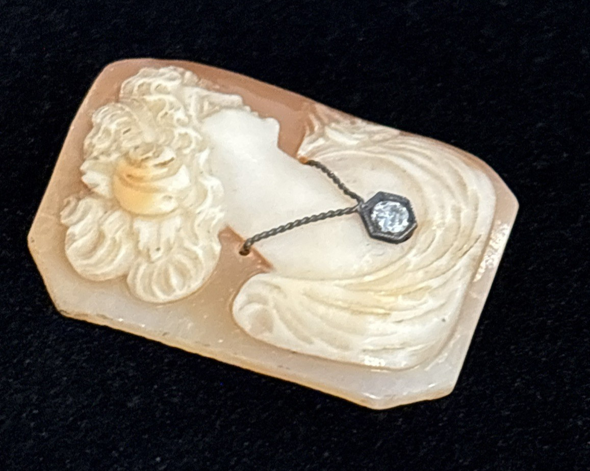 Beautiful Rectangular Hand Carved Shell Cameo Lad… - image 3