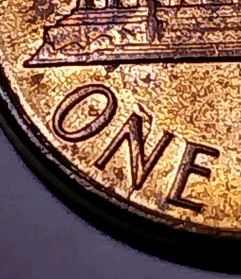 1986 Error Lincoln Memorial Cent. Reverse Die Cracks. Needs Cleaning.