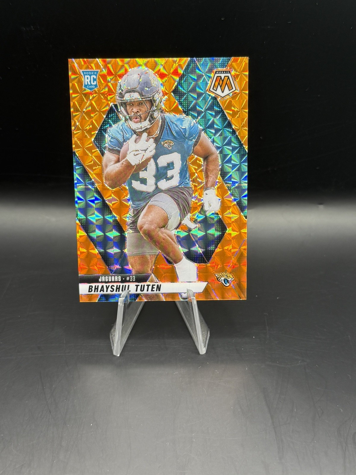 2025 Panini Mosaic Rookie Orange Prizm #385 RC Bhayshul Tuten /199 Jaguars