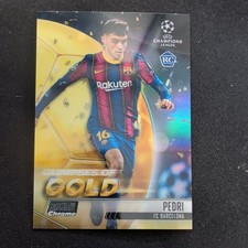 2020-21 TOPPS STADIUM CLUB UCL PEDRI GG-P GLIMPSES OF GOLD BLACK REFRACTOR/5