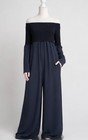 DKNY Donna Karan Off Shoulder Jumpsuit Overlay Square Neck Pull-On Size M — photo 4