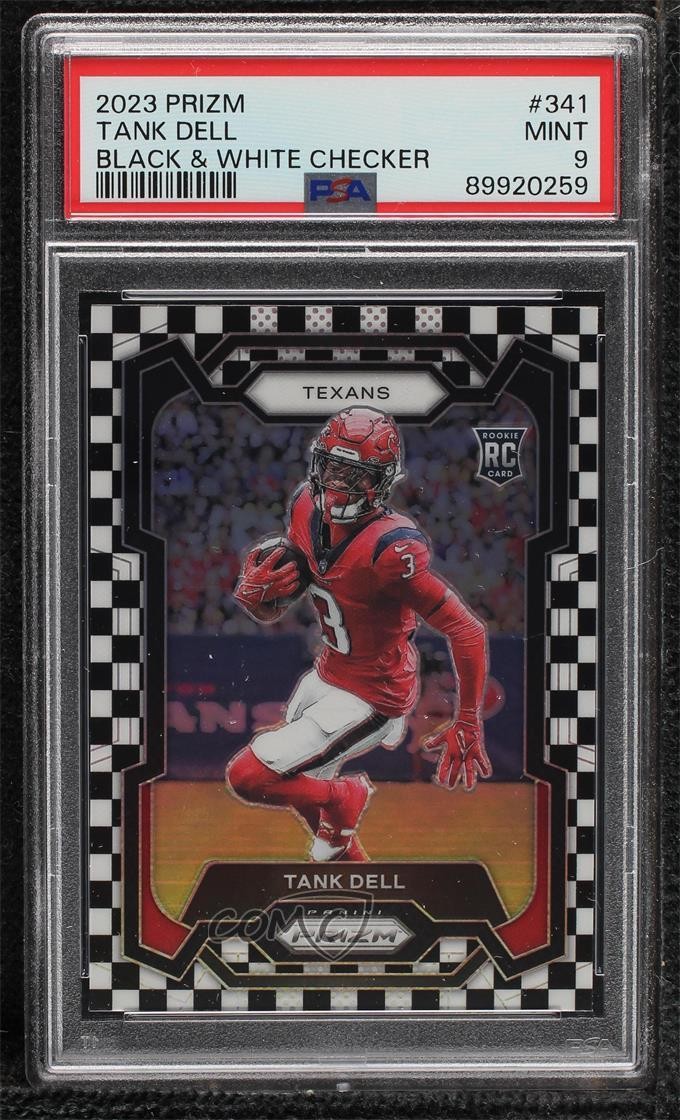 2023 Panini Prizm Rookies Black & White Checker Tank Dell #341 PSA 9 MINT 16c9