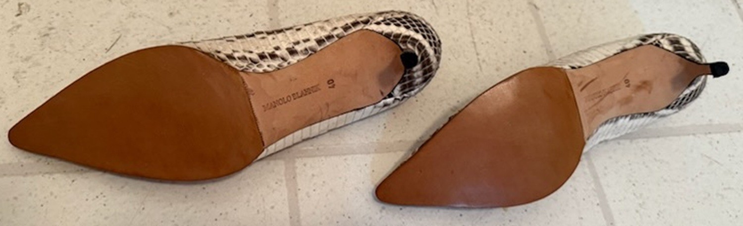 Manolo Blahnik Shoes Black / White Python Kitten … - image 6