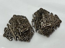 Burmesische Silber Schnalle Kolonienzeit 19 Jh. Belt Antik Vintage Umhang