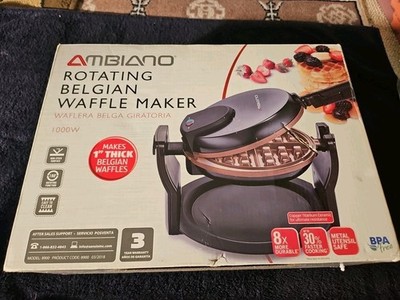 Ambiano Classic Rotating Belgian Waffle Maker, Black NWB!