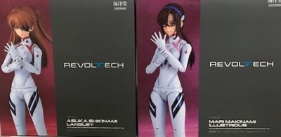 Revoltech Shin Evangelion Asuka & Mari Deep Dive Plug Suit 2pc Set New