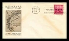 US COVER DELAWARE TERCENTENARY FIRST DAY ISSUE SCOTT 836