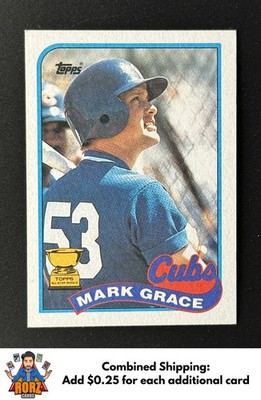 1989 Topps #465 Mark Grace Gold Rookie Cup Chicago Cubs