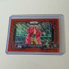 Seth Rollins 2024 Panini Prizm Red Wave Refractor WWE sp Insert #9 Freaking