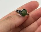 Vintage Sterling Silver Green Jade Cabochon Ring Size 9