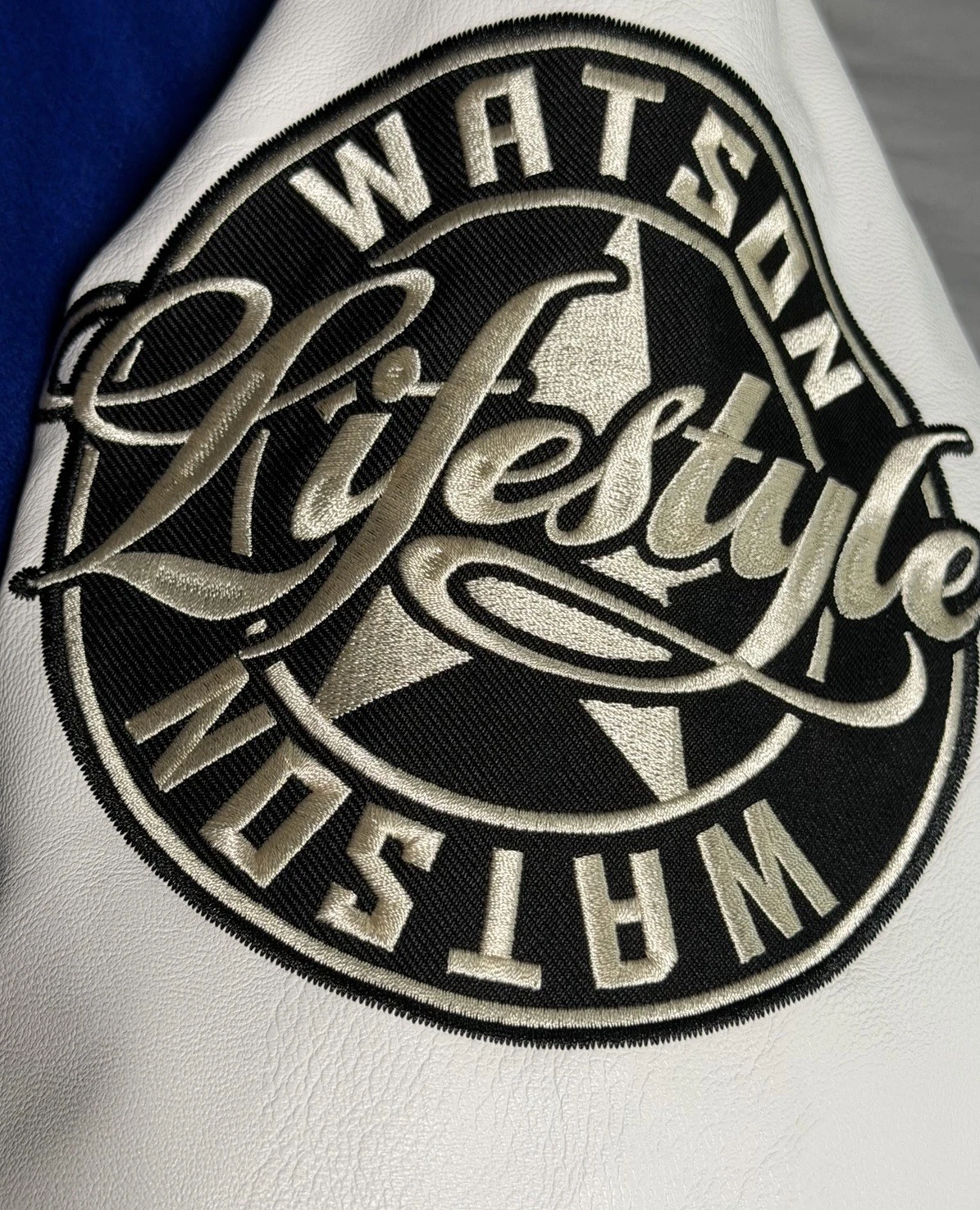 Watson Larger Than Life Varsity Jacket XL New With Tags Blue Letterman Coat - product detail image 8