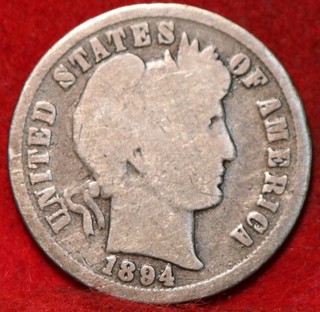 1894 Philadelphia Mint Silver Barber Dime