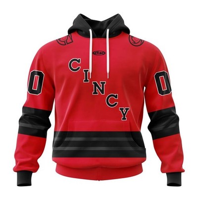 Personalized Cincinnati Cyclones Hoodie/Zip Hoodie 2025/26 Red Design