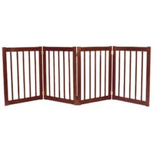 Dynamic Accents 42223 - 32 Inch 4 Panel Free Standing EZ Gate - Mahogany