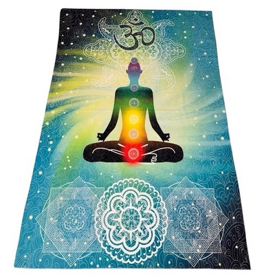 Unbranded Buddhism Tapestry Zen Yoga Prana Chakra Yoga New Age Flannel Fabric
