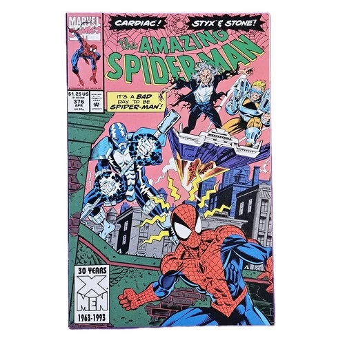 THE AMAZING SPIDER-MAN #376 Comic Book Marvel 1993 VF/NM 9.0 Cardiac/Styx&Stone