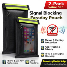 2 Pack Faraday Bags for Phones  Car Keys, Cell Phone Signal Blocking Pouch, Key