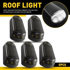5pcs Solar Powered Cab Roof Marker Clearance Lights Punch-Free For Truck White
