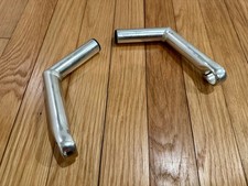 VINTAGE SILVER BAR ENDS BULLHORN HANDLES BIKE MTB XC GRAVEL ROAD RETRO VINTAGE!