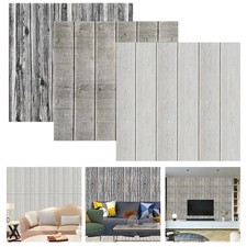 3D Wood Panel Effect Stripe Wooden Panelling Wallpaper Home Room Wall Paper UK