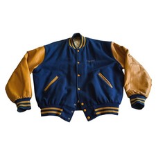 Gem Sportswear VTG Leather and Wool Letterman Cheerleader Varsity Jacket XL
