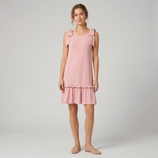 Red Valentino Women's Ruffled Hem Dress with Bows in Blush Pink and size Large