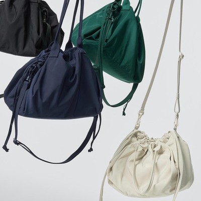 Uniqlo C Drawstring Bag Water Repellent Tote Crossbody 2-Way Japan