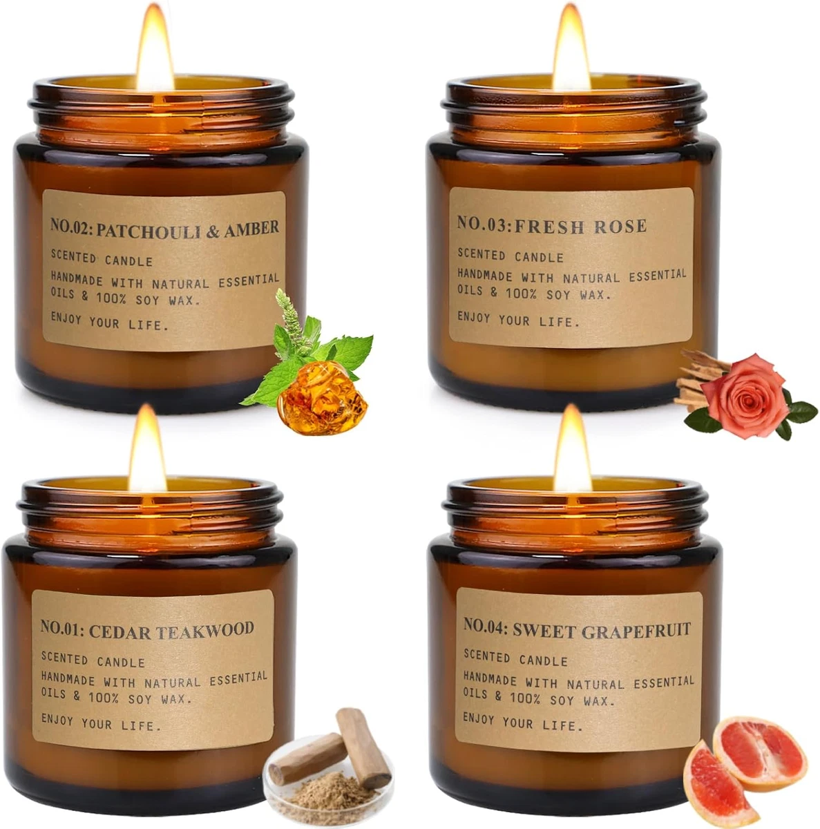 Regalo Elegante Scatola Bianca Set Regalo Personalizzato Di Candele Profumate In Cera Di Soia Set Regalo Candele Personalizzate - 3