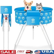 Portable Elevated Pet Bath Tub Foldable Dog Bathing Station High Load Capacity
