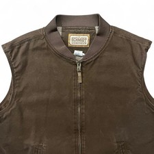 C.E. Schmidt Vest Men's XXL Brown Cotton Sherpa Lined Zip-Up Canvas Work Utility