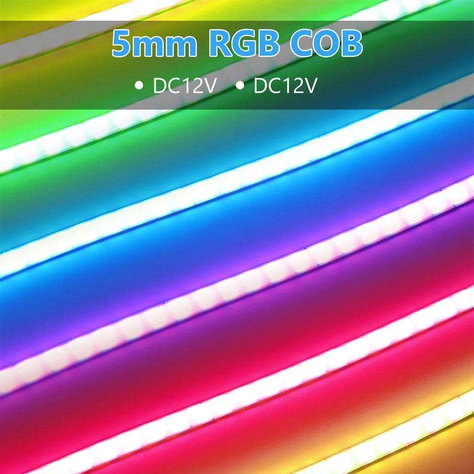 RGB COB LED Strip light 12V 24V 576LEDs/m 5mm High Density Flexible LED Light - Image 2 of 4