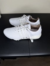 Adidas Tour360 22 GV7245 Mens White Leather Lace Up Athletic Golf Shoes