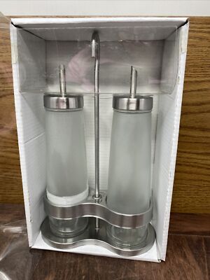 IKEA DROPPAR 3 PIECE FROSTED OIL & VINEGAR SET