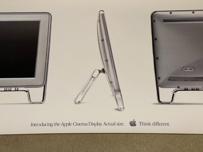 Vintage 1999 Apple Cinema Display Actual Size Poster 70” wide x 27