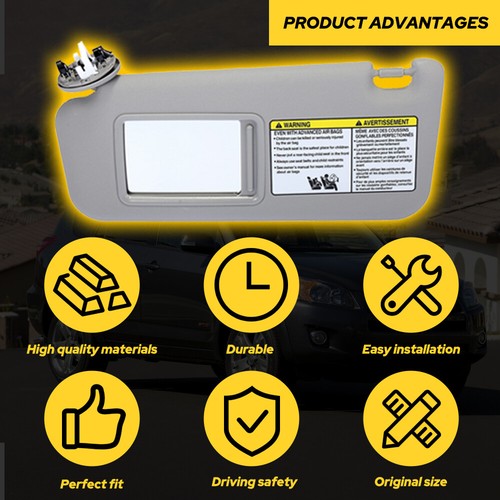 Sun Visor LEFT Driver GRAY for 2006 2007 2008 2009 2010 2011 2012 Toyota RAV4 - Picture 8 of 10
