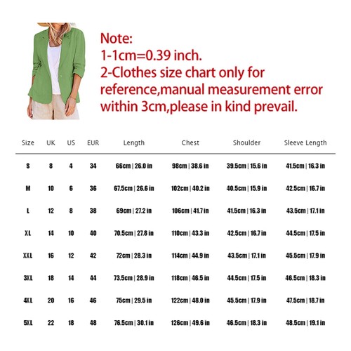 Women Cotton Linen Solid Casual Jacket Suit OL Work Ladies Collar Button Blaze о - Picture 2 of 20