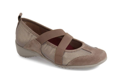 Munro Zip Mary Jane Women's Taupe Flat Size 7N Z3844*