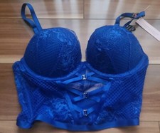 NWT Victorias Secret add 2 cups corset lingerie bustier blue oar 32B lingerie