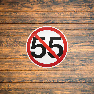 No 55 Speed Limit Prohibited Sign Sticker - Warning Decal for Cars