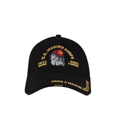 US Marine Corps Usmc Bulldog Army Cap M&uuml;tze Black ONCE A MARINE ALWAYS A MARINE