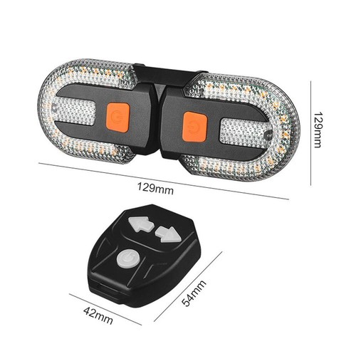 Bicycle LED Turn Signal Rear Light Bike Tail Lamp Wireless Set USB Rechargeable - Picture 4 of 11