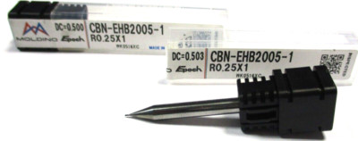 2x MOLDINO VHM CBN Kugelfräser Vollradius Ø0,5 R0,25 x1 CBN-EHB2005-1 Neu  D3862