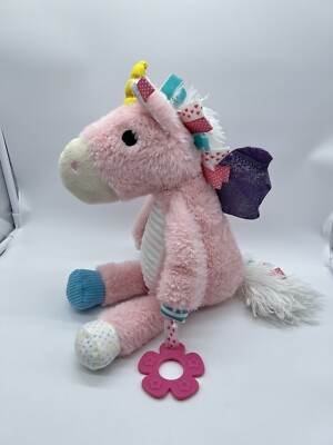 Make Believe Ideas Unicorn Fairy Plush 15'' Pink Crinkle Taggies Rattle Teether