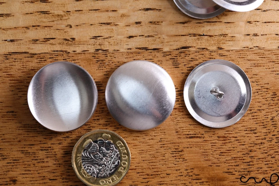 50 Sets x 44L Self Cover Button Blanks Sewing Craft 28mm Metal Loop Non Astor - Image 3 of 4